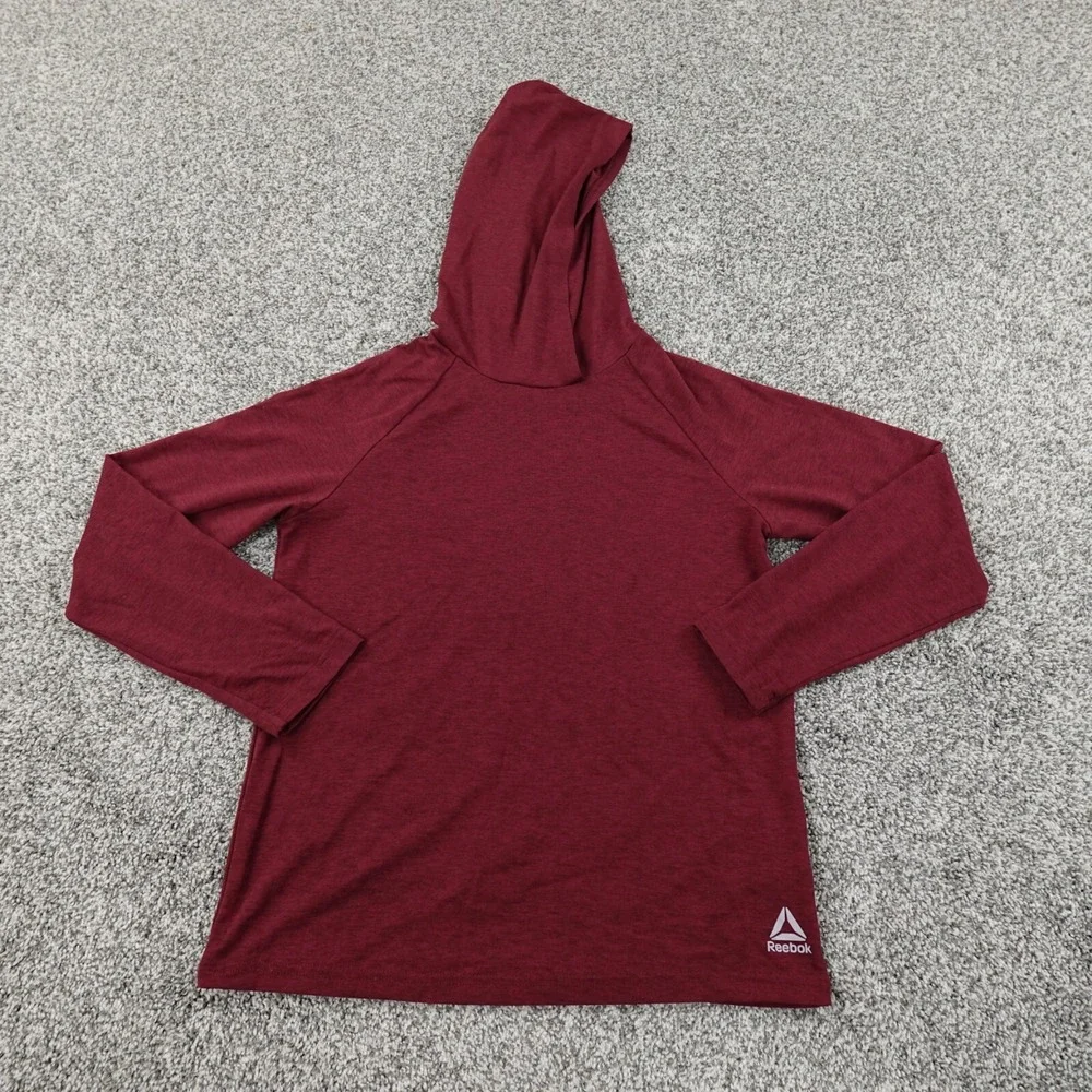 Reebok‎ Hoodie Boys M Red Heather Lightweight Pullover Sweatshirt Youth Kids